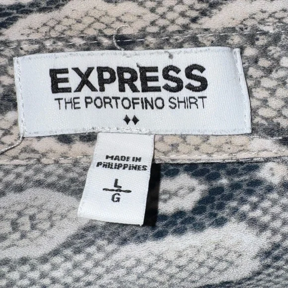Express Gray Snake Print Blouse. Size L - Picture 3 of 4